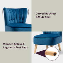 Load image into Gallery viewer, Home Velvet Accent Chair Occasional Soft Oyster Fluted Retro Bedroom Living Room