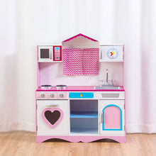 Load image into Gallery viewer, Large Wooden Kids Role Play Kitchen Set Cooking Toys Girls Boys Play Set Pink