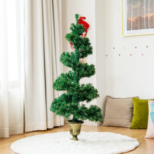 Load image into Gallery viewer, 4FT Pre-Lit Christmas Tree Spiral Artificial Potted Tree X-mas Traditional Decor