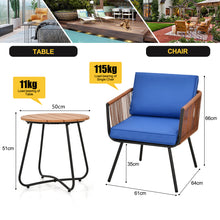 Load image into Gallery viewer, 3 Pieces Patio Furniture Set Outdoor Wicker Conversation Chair Set with Coffee Table