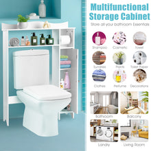 Load image into Gallery viewer, Adjustable Over Toilet Bathroom Storage Rack W/ Side Cabinet & Paper Holder