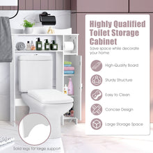 Load image into Gallery viewer, Adjustable Over Toilet Bathroom Storage Rack W/ Side Cabinet & Paper Holder