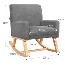 Load image into Gallery viewer, Relax Rocking Chair Fabric Upholstered Single Sofa Armchair w/Solid Wood Legs