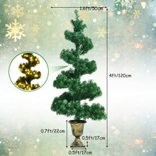 Load image into Gallery viewer, 4FT Pre-Lit Christmas Tree Spiral Artificial Potted Tree X-mas Traditional Decor