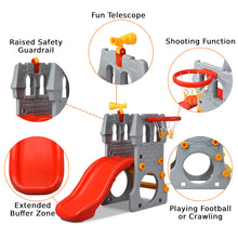 Load image into Gallery viewer, Toddler Climber Castle Slide Set with Basketball Hoop Indoor/Outdoor Kids Toy