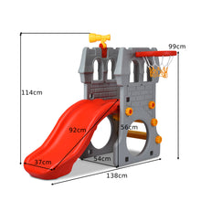 Load image into Gallery viewer, Toddler Climber Castle Slide Set with Basketball Hoop Indoor/Outdoor Kids Toy