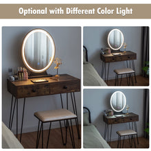 Load image into Gallery viewer, Vanity Table Set w/LED Mirror Makeup Dressing Table Cosmetic Storage Organizer
