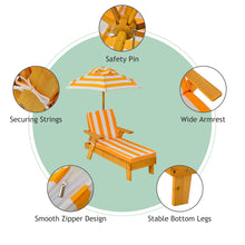 Load image into Gallery viewer, Kid's Portable Cushioned Chaise Lounge with Umbrel