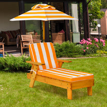 Load image into Gallery viewer, Kid's Portable Cushioned Chaise Lounge with Umbrel