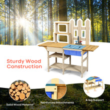 Load image into Gallery viewer, Kids Wooden Mud Kitchen Children Cooking Role Pretend Playset Indoor Outdoor Use