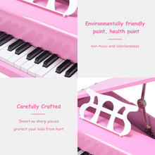 Load image into Gallery viewer, 30-Key Kids Wooden Keyboard Mini Grand Piano with Stool Musical Instrument Toy
