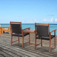 Load image into Gallery viewer, Garden Acacia Wood Companion Bench 3-Piece Patio Hardwood Loveseat Chair with Coffee Table