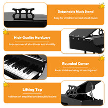 Load image into Gallery viewer, 30-Key Kids Wooden Keyboard Mini Grand Piano with Stool Musical Instrument Toy