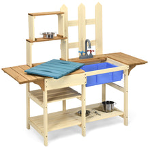 Load image into Gallery viewer, Kids Wooden Mud Kitchen Children Cooking Role Pretend Playset Indoor Outdoor Use