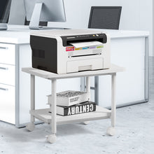 Load image into Gallery viewer, 2-Tier Under Desk Printer Stand w/ Wheels Office Desk Side Mobile Printer Cart