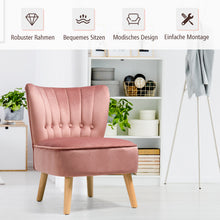 Load image into Gallery viewer, Home Velvet Accent Chair Occasional Soft Oyster Fluted Retro Bedroom Living Room