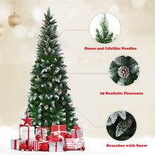 Load image into Gallery viewer, 6FT Snow Flocked Pencil Christmas Tree Artificial Xmas Tree Home Decoration