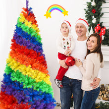 Load image into Gallery viewer, 7FT Rainbow Artificial Christmas Tree Colorful Hinged Holiday Xmas Pine Tree