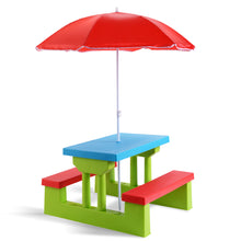 Load image into Gallery viewer, Kids Picnic Table Bench Set Children Learning Eating Desk W/ Removable Umbrella