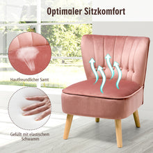 Load image into Gallery viewer, Home Velvet Accent Chair Occasional Soft Oyster Fluted Retro Bedroom Living Room