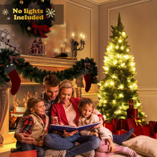 Load image into Gallery viewer, 6FT Snow Flocked Pencil Christmas Tree Artificial Xmas Tree Home Decoration