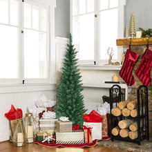 Load image into Gallery viewer, 5 FT Artificial Slim Pencil Christmas Tree with Metal Stand Decorative Xmas Tree