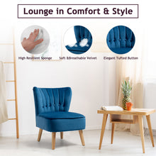 Load image into Gallery viewer, Home Velvet Accent Chair Occasional Soft Oyster Fluted Retro Bedroom Living Room