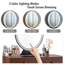 Load image into Gallery viewer, Vanity Dressing Table Set Makeup Desk Set W/ LED Lighted Mirror Stool & Drawer