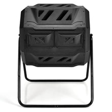 Load image into Gallery viewer, 160L Large Composting Tumbler Bin Dual Rotating Chamber Tumbling Composter Black