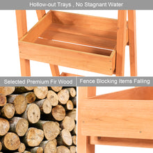 Load image into Gallery viewer, 3 Tier Wooden Flower Rack Garden Chalkboard Plant Pot Stand Storage DisplayShelf