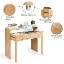 Load image into Gallery viewer, Extending Console Table Home Office Computer Desk Workstation W/ 2 Drawers
