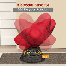 Load image into Gallery viewer, Chair Rattan Ergonomic Chair w/ 360-degree Swivel and Soft Cushion Solid Structure & Stable Base