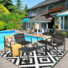 Load image into Gallery viewer, 4 Pieces Patio Furniture Set Outdoor Conversation Sofa Set with Coffee Table Loveseat and 2 Single Sofas