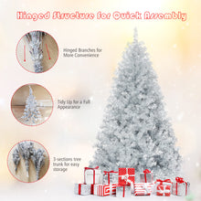 Load image into Gallery viewer, 1.8m Artificial Silver Christmas Tree Hinged Full Tree Electroplated Technology
