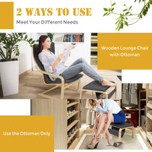 Load image into Gallery viewer, Wooden Lounge Chair with Ottoman Ergonomic Modern Accent Armchair