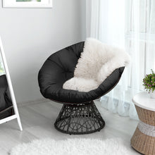 Load image into Gallery viewer, Chair Rattan Ergonomic Chair w/ 360-degree Swivel and Soft Cushion Solid Structure & Stable Base