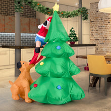 Load image into Gallery viewer, 1.8m Inflatable LED Dog Chase Santa to Christmas Tree Outdoor Indoor Decoration