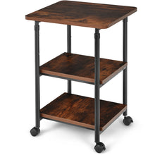 Load image into Gallery viewer, 3-Tier Height Adjustable Printer Stand Beside Table Underdesk Wheels Home Office