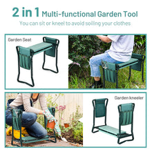 Load image into Gallery viewer, Folding Garden Kneeler and Seat Portable Kneeling Padded Stool W/ 2 Tool Pouches