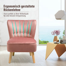 Load image into Gallery viewer, Home Velvet Accent Chair Occasional Soft Oyster Fluted Retro Bedroom Living Room