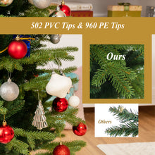 Load image into Gallery viewer, 6Ft Christmas Tree Unlit Christmas Tress Artificial Christmas Tree w/ PE & PVC Branch Tips & Metal Cross Stand