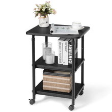 Load image into Gallery viewer, 3-Tier Height Adjustable Printer Stand Beside Table Underdesk Wheels Home Office