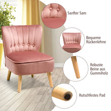 Load image into Gallery viewer, Home Velvet Accent Chair Occasional Soft Oyster Fluted Retro Bedroom Living Room