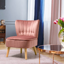 Load image into Gallery viewer, Home Velvet Accent Chair Occasional Soft Oyster Fluted Retro Bedroom Living Room