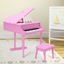 Load image into Gallery viewer, 30-Key Kids Wooden Keyboard Mini Grand Piano with Stool Musical Instrument Toy