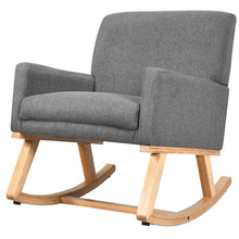 Load image into Gallery viewer, Relax Rocking Chair Fabric Upholstered Single Sofa Armchair w/Solid Wood Legs