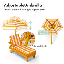 Load image into Gallery viewer, Kid's Portable Cushioned Chaise Lounge with Umbrel