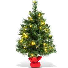 Load image into Gallery viewer, 2FT/60CM Mini Artificial Christmas Tree Tabletop Xmas Trees LED Light Indoor