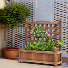Load image into Gallery viewer, Large Wooden Lattice Planter Flowerpot Trellis Climbing Rectangular Plant Box