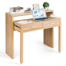 Load image into Gallery viewer, Extending Console Table Home Office Computer Desk Workstation W/ 2 Drawers